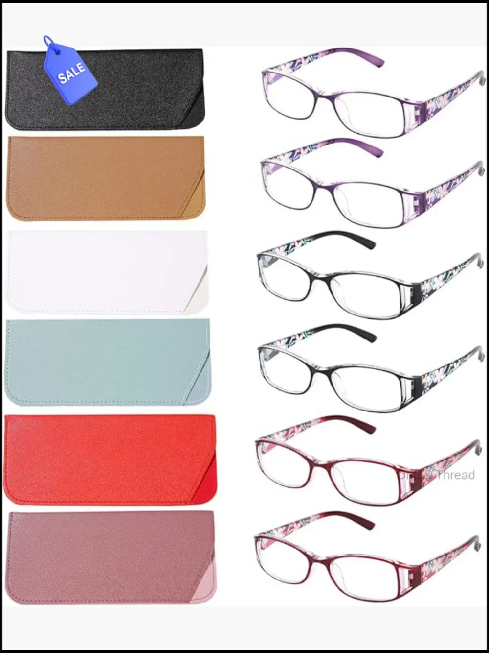 6 Pairs Reading Glasses Fashion Anti-Blue Light HD Resin